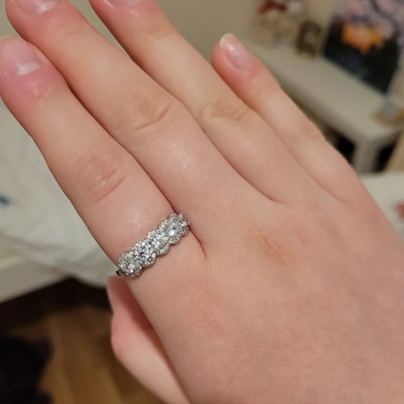 Silver Zircon Wedding Ring