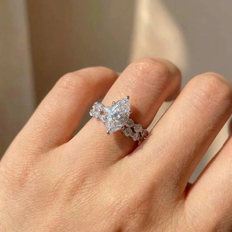 Marquise Zirconia Bridal Ring Set