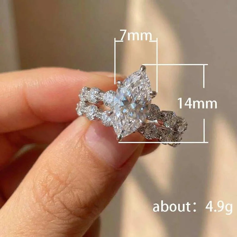 Marquise Zirconia Bridal Ring Set