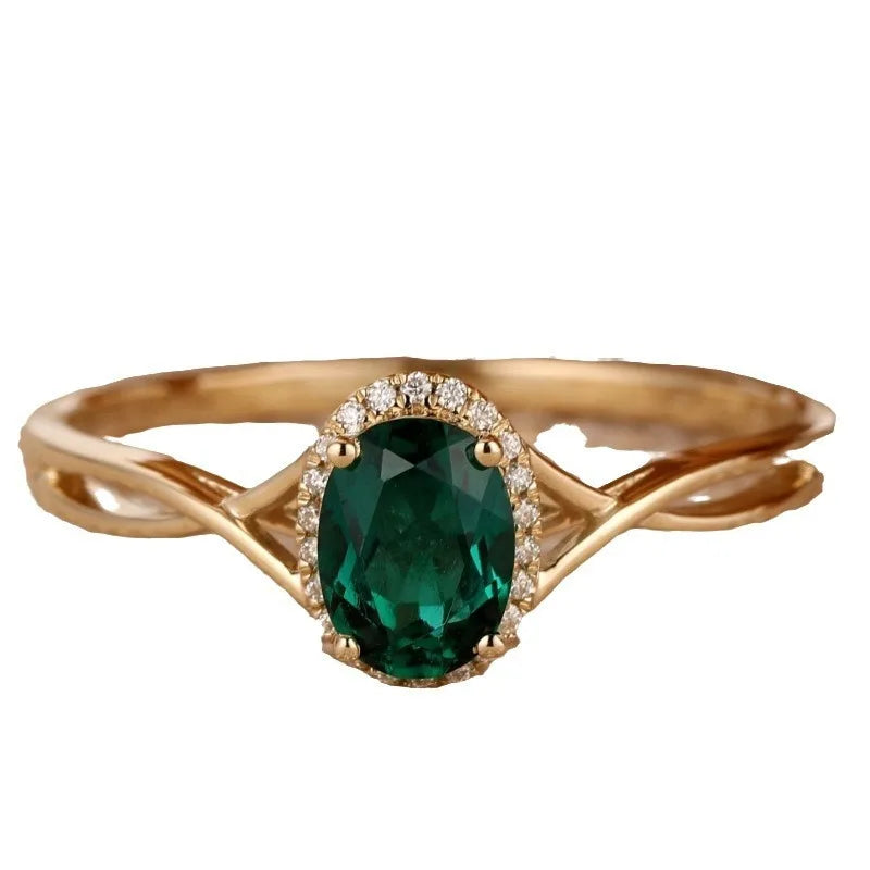 Oval Green Zircon Ring