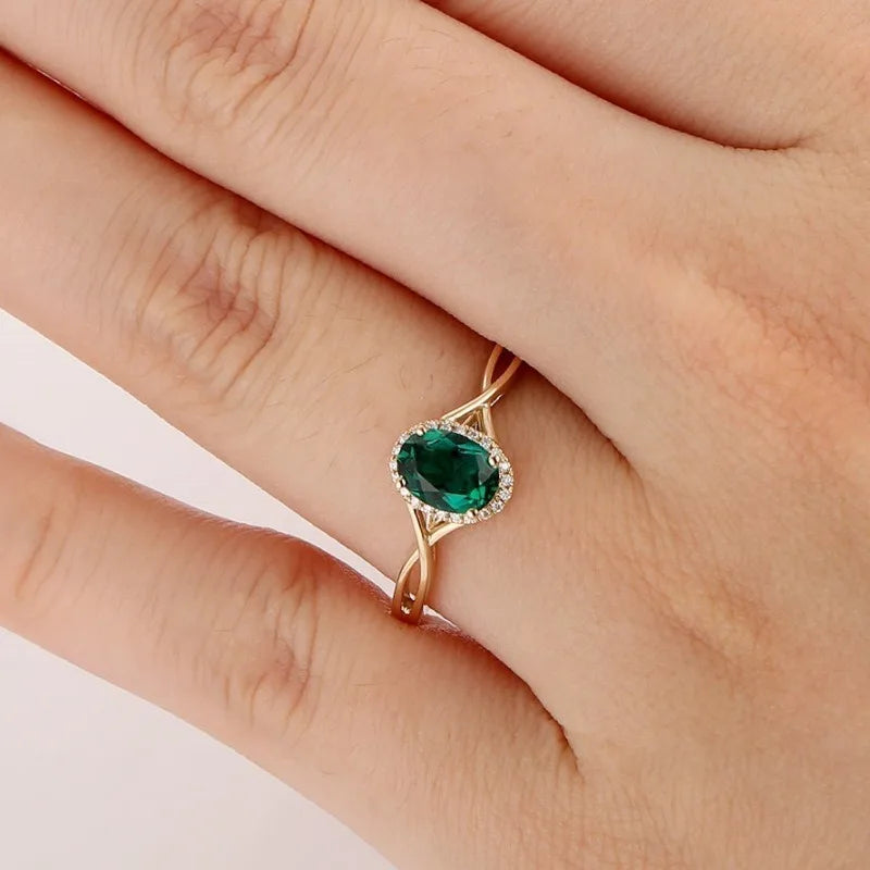 Oval Green Zircon Ring