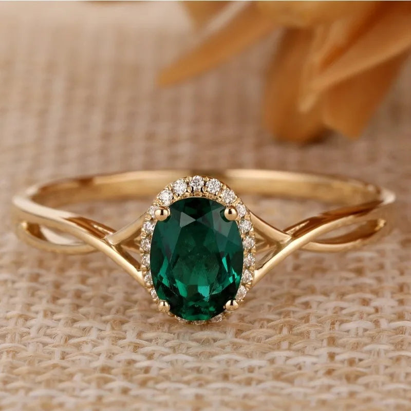 Oval Green Zircon Ring