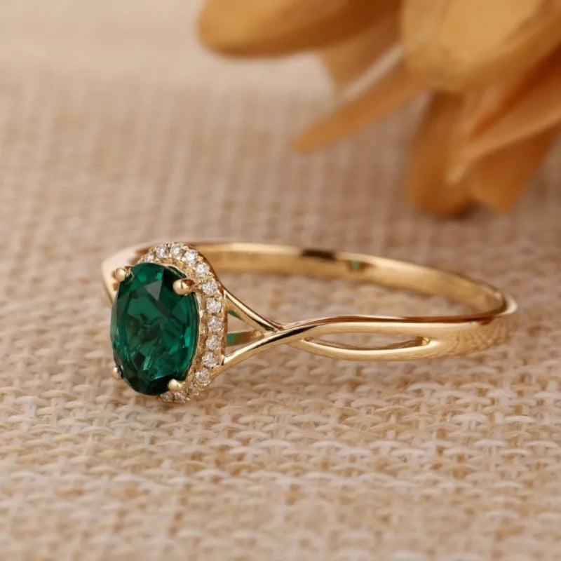 Oval Green Zircon Ring