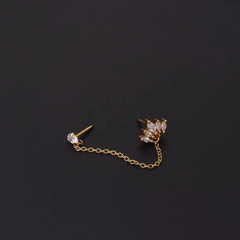 Crown Tassel Drop Earrings Set